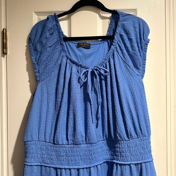 Lane Bryant Cornflower Blue Cap Sleeved Smock Waist Midi Dress Women’s 22/24 - Picture 6 of 11